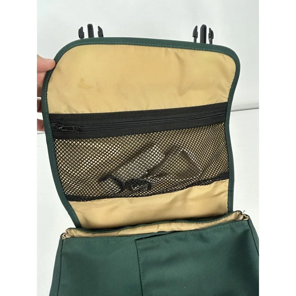 Vintage Canon Camera Bag Green Canvas Leather Trim Strap 12 x 9 x 7 Padded Case
